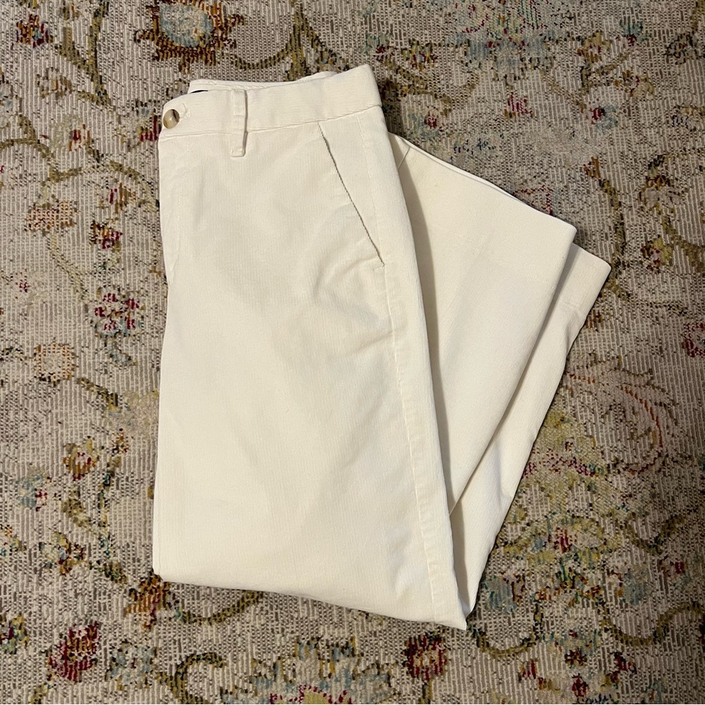 Banana Republic Cream Corduroy Ankle Trousers